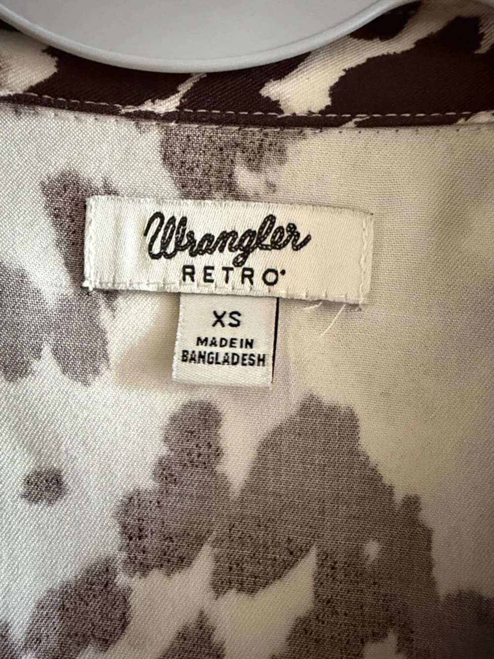 Wrangler Cow Print Shirt Dress - Brown & Cream XS - Picture 4 of 7